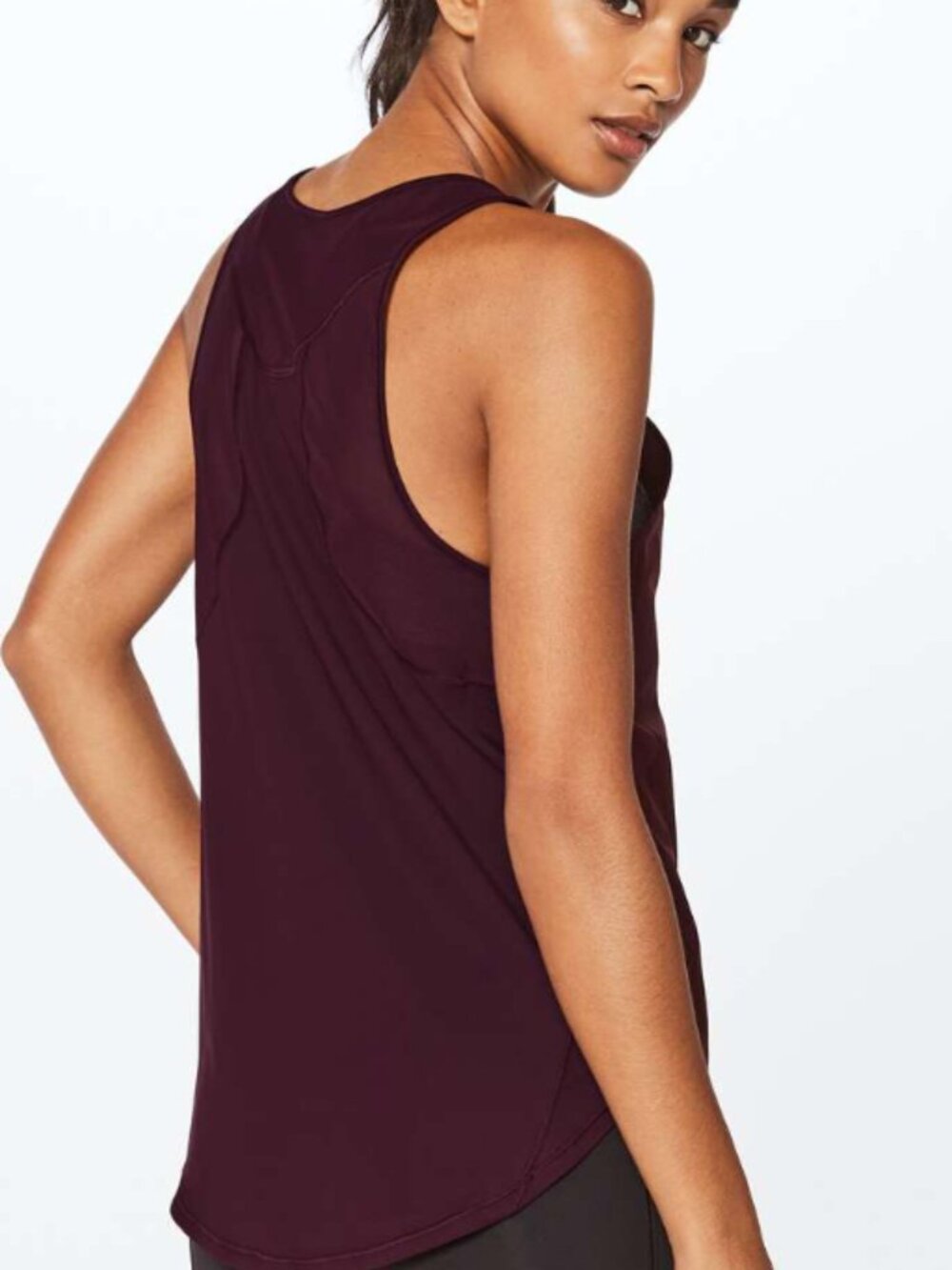 Lululemon Sculpt Tank II Dark Adobe top burgundy red 4 athletic stretch